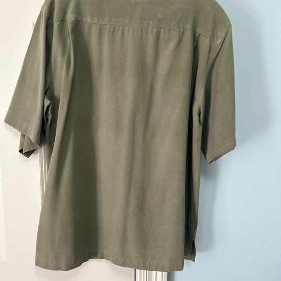 Bobby Chan Silk Olive Green Shirt - Picture 3 of 6